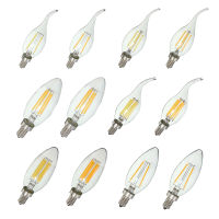 Dimmable E12 4W COB Edison Candle Flame Filament LED Light Bulb Lamp 12.5*3.5cm