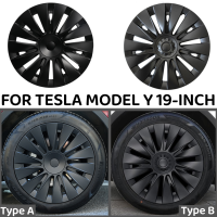 4ชิ้น Hub Cap เปลี่ยนประสิทธิภาพหมวกล้อรถยนต์ Hubcap เต็มขอบอุปกรณ์เสริมฝาครอบสำหรับ19นิ้วเทสลารุ่น Y 2018-2023