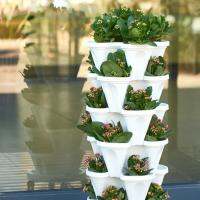 【CC】 Stacking Planters Strawberry Planting Pots with Drainage Holes