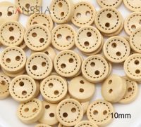 HOT 100pcs/lot 10mm Wood Round Buttons 2Holes Flatback Shirt Sewing Supplies(ss-5000)