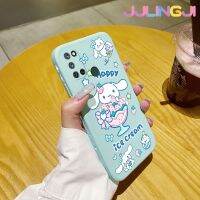 Jlingji เคสสำหรับ Realme 7i Realme เคส C17ลายไอศกรีมมีความสุขเคสมือถือนิ่มบางลายขอบสี่เหลี่ยมด้านข้างเคสซิลิโคนนิ่มเคสป้องกันการกระแทก