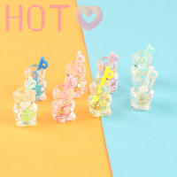 Hot? 3ชิ้นจี้รูปหมีเรืองแสงทำจากเรซินเสน่ห์สร้อยคอลูกกวาดเหนียวหนึบพวงกุญแจเครื่องประดับทำด้วยตัวเอง