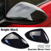 2 pcs Side Wing Mirror Cover Caps Bright Black RearView Mirror Case Cover for VW Golf 7 MK7 7.5 GTD R GTI Touran L E-GOLF