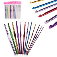 【CC】 12Pcs Metal Handle Crochet Knitting Needles Set Aluminum (2mm-8mm)