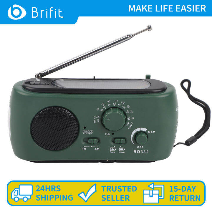 Brifit Multifunctional Hand Crank Emergency Radio Solar Powered