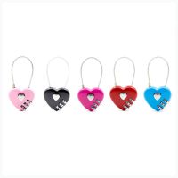 【CC】₪✘  heart-shaped peach heart code lock luggage padlock double love travel gift