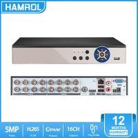 Hamrol 5 in 1 16CH 5M-N CCTV AHD DVR H.265 Hybrid Video Recorder for AHD TVI CVI Analog IP Camera Xmeye P2P VGA HDMI