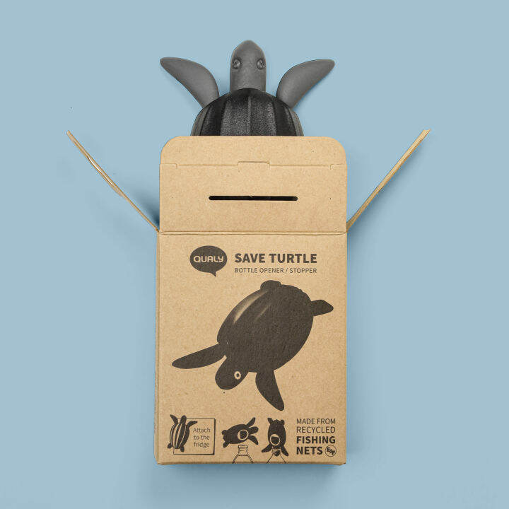 qualy-save-turtle-bottle-stopper-น้องเต่ารักษ์โลก-อุดขวด-เปิดขวด-ติดตู้เย็น-ql10418