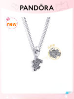 Pandoraˉ 925 Sterling Silver Necklace Pandoraˉ Sparkling Puzzle Necklace Set ZT2445 Temperament สร้อยคอเงินแท้ 925 แพนดอร่า ชุดสร้อยคอปริศนาประกายมุก