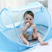 【JIU YU】﹉▨  Cama de bebê portátil e dobrável mosquiteiro tipo barco com zíper para crianças de 0-3 anos