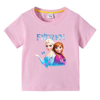 Frozenoanna Elsas Kid S Lesure Summer BaBy Short-Sleeved Tops Tshirt With Light Boys Girls Lesure 100% Cotton