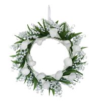 Artificial Calla Lily Door Wreath,White Floral Wreath, for Front Door Living Room Wall Garden Wedding Festival Decor