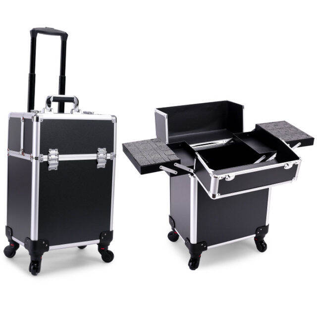 2 Layer Makeup Train Case Black Lazada