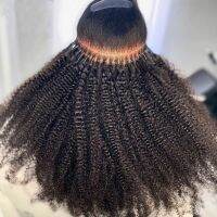 Afro Kinky Curly Nano Ring ส่วนขยายผมมนุษย์บราซิล Micro Neno Head I Tip Human Hair Microlinks สําหรับผู้หญิง 100g = 100Strands