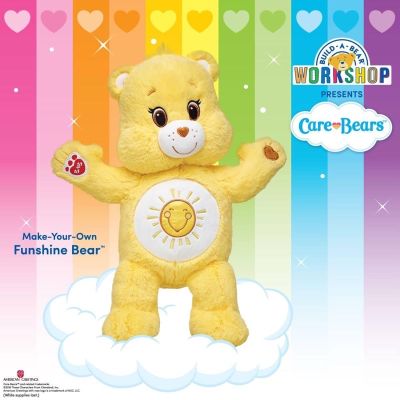 ตุ๊กตาหมีแคร์แบร์ 💛 สีเหลือง 💛 🌈 CareBers บิ้วอะแบร์ ⭐️ Build A Bear Workshop ⭐️ สินค้ามือสองจากอเมริกา🇺🇸✈️