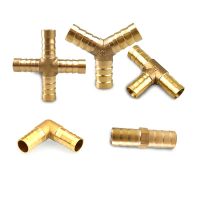 3 Way &amp; 4 Way Brass Tube Connector  Straight Elbow Hose Cable 6 8 10 12 14 16 19mm  Copper Barbed Connector  Union Adapter Valves