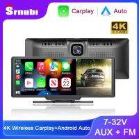 Srnubi 10.26 Dash HD Rear view Camera Carplay Android Auto 4K DVR GPS Navigation Recorders all in one Dashboard Dual Lens Park