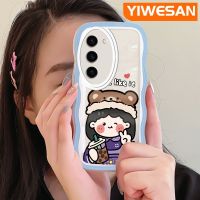 YIWESAN เคสปลอกสำหรับ Samsung S23พิเศษ S23พิเศษเคสการ์ตูนน่ารักสำหรับเด็กผู้หญิงแฟชั่นสีสันสดใสลายคลื่นขอบเคสโทรศัพท์แบบใสเคสซิลิโคนเคสนิ่มโปร่งใสกันกระแทกป้องกันเลนส์กล้อง