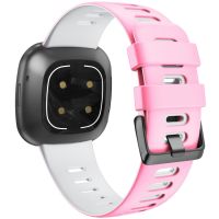 ☫✘ For Fitbit Versa 3 /Sense Silicone Watchband Breathable Sport Wrist Band Fashion Dual Color Band Strap Smart Watch Accessories