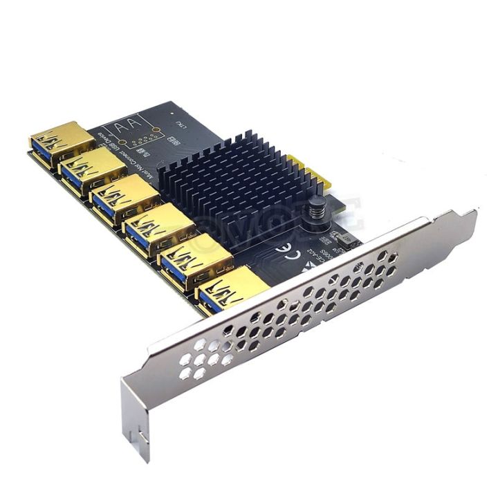 pcie-multiplier-ไรเซอร์การ์ด1ถึง6-usb3-0สำหรับ-pci-express-การ์ดจอไรเซอร์-x16ปลดล็อคอะแดปเตอร์-fjk3825ที่มีศักยภาพในการทำเหมืองของคุณ