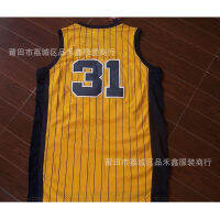 เสื้อคุณภาพสูง ?22-23 Wholesale NBA Basketball Jersey Pacers No. 31 Reggie Miller Retro Mesh Basketball Jersey Embroidery Version Basketball Wear