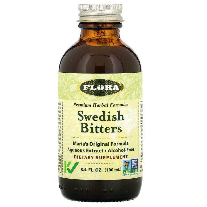 1 bottle Flora Swedish Bitters Alcohol Free 100 ml for Digestive Mouth