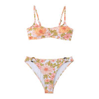 SEASELFIE Pink Floral Low-Waist Bikini Set Women Sexy High Cut Swimsuits Bathing Suit 2021 New Bikinis Swimwear Beachwear