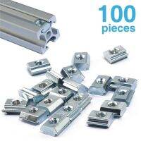 ﹉♗ 100pcs/set 2020 M3 M4 M5 T Slide Nut Fastener Galvanized T-Slot Nuts for 20 Series Aluminum Extrusion Profile