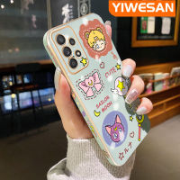 YIWESAN เคส Samsung Galaxy A52 4G A52 5G A52s 5G ใหม่ลายลายการ์ตูนสาวสวยขอบตารางพื้นผิวใหม่เคสซิลิกาเจลกันกระแทกเคสมือถือฝาครอบป้องกันเลนส์กล้องถ่ายรูปรวมทุกอย่าง