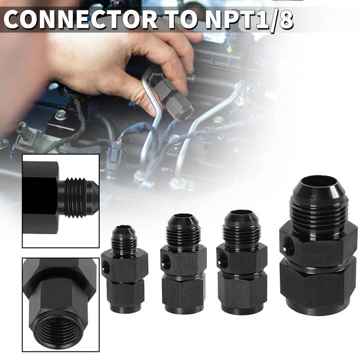 KPL Fuel Pressure Fitting 6AN Male to Female with 1/8 NPT Gauge Port