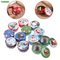 Christmas Mini Metal Packing Tin Jar Boxes Small Medicine Case Cans Coin Headphones Travel Pill Box Portable Pill Box Case Storage Boxes