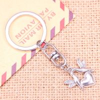 20pcs Fashion Keychain 21x21mm Kissing Doves Birds Pendants Men Jewelry Car Chain Holder Souvenir