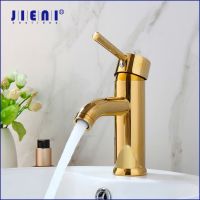 ℗▧ JIENI Bathroom Faucet Deck Mounte Hot And Cold Water Single Handle Single Hole Simple Morden Style Washbasin Mixer Taps