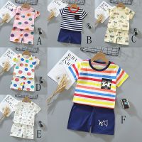 Summer Kids Cotton T-shirt Underwear Set Boys Girls Baby Short-Sleeved T-shirts Shorts Uni Boys Girls Tops Suits