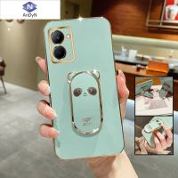 AnDyN Casing Case For Realme C35 C33 C30S C30 C31 C3 Case With Panda Folding Bracket Stand Soft TPU Square Phone Case