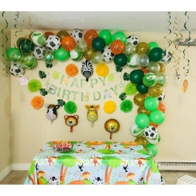 PEVA tablecloth jungle animal party tablecloth oil-proof and washable for party decoration table cover safari theme