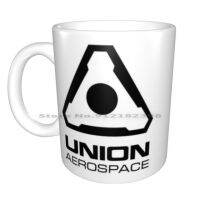 Union Aerospace-สีดำมุมพิมพ์แก้วเซรามิคถ้วยกาแฟนมชาแก้ว Doom นิรันดร์ Uac Doomguy Doom Guy Marine