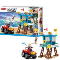 ProudNada Toys ของเล่นเด็กชุดตัวต่อเลโก้ชายหาด Sluban TOWN 119 PCS B0670