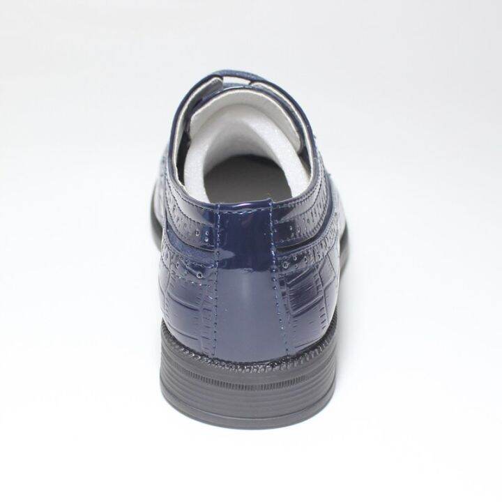 2022ฤดูใบไม้ผลิและฤดูใบไม้ร่วงชายรองเท้าอย่างเป็นทางการ-navy-blue-suede-faux-สิทธิบัตรหนังทารก-junior-communion-party-งานแต่งงานพรหม-brogue