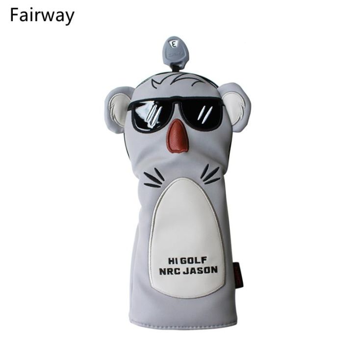 golf-headcover-koala-stlye-golf-head-cover-for-driver-fairway-hybrid-putter-pu-leather-protector