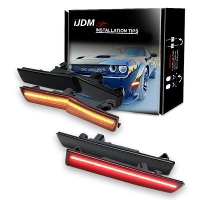 Lampu Mobil 4ชิ้นสำหรับ2015-2022ดอดจ์ชาลเลนเจอร์ SRT Hellcat Wideban &amp; Belakang Lampu Penanda Sisi, Lampu Parkir Sinyal Belok