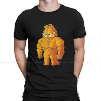 Buff Cat T-Shirts For Men Orange Cat Hipster 100% Cotton Tee Shirt Crewneck Short Sleeve T Shirt Gift Idea Clothing