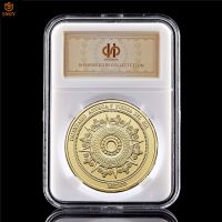 North America Mexico Azetc Ancient Mamayan Prediction Calendar Culture Gold Collectible Coin Value W/PCCB Acrylic Case Protecte