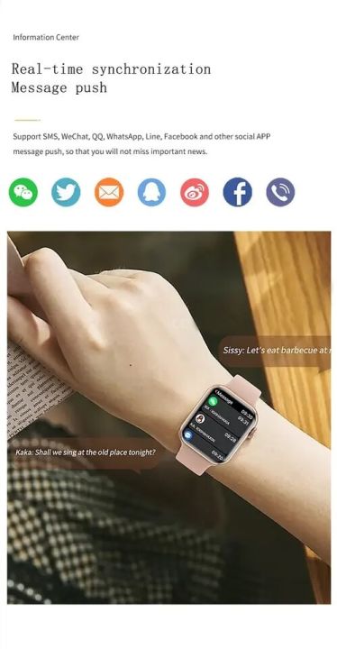 นาฬิกาผู้หญิง9สมาร์ทวอท์ชน้ำตาลในเลือดวัดอุณหภูมิร่างกายด้วย-bt-นาฬิกาออกกำลังกาย-aod-nfc-aod-8-smartwatch-เหมาะสำหรับ-apple