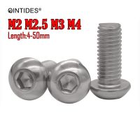 【☸2023 New☸】 shepeng99262925 Qintides สกรูหัวปุ่มซ็อกเก็ตหกเหลี่ยม M4 M3 M2.5 M2สกรูหกเหลี่ยมหัวเห็ดหมวกสกรู316เหล็กสแตนเลสกลม