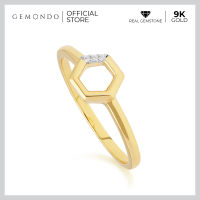 Gemondo แหวนทองคำ 9K ประดับเพชร (DIAMOND) ดีไซน์แหวนทรงเปิด รูปทรงเรขาคณิตหกเหลี่ยม : แหวนทอง แหวนเพชร แหวนแฟชั่น