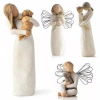 New Valentine 39;s Day Imitation Wood Carving Parent-Child Intimate Ornaments Resin Crafts Home Decoration Couple Ornaments