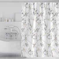 Shower Curtain Mould &amp; Mildew Resistant Waterproof Washable Decorative Bathroom Curtains Marble Design with 12 pcs rings &amp; hooks