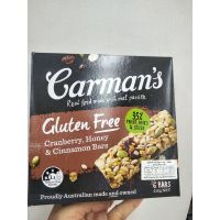 มาใหม่? Carmans Deluxe Gluten Free Fruit Muesli Bars  ธัญพืช ชนิดแท่ง 210กรัม มีจำนวนจำกัด