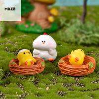 Mteb สีเหลืองแบบ DIY ของเล่นเด็กไก่บอนไซขนาดจิ๋วการตกแต่งบ้านตกแต่งเทพธิดาภูมิทัศน์ขนาดเล็กสวนรูปปั้นไก่